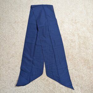 Vintage Ray Strauss Blue & Black Pointed 8" x 68" Polyester Rectangle Scarf